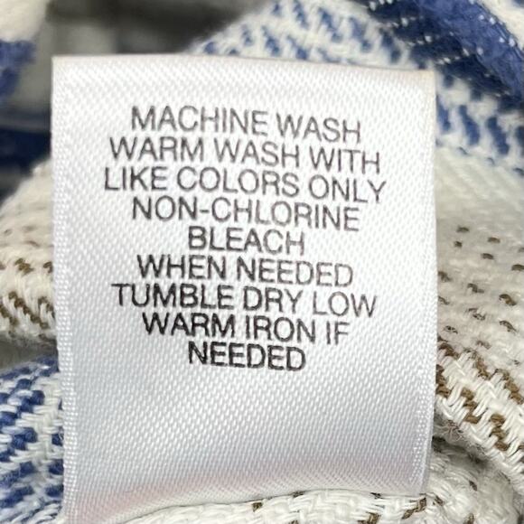 ROWM Mens 100% Cotton Hooded Shacket Shirt Jacket Size XL Cream Stripped Rugged - Picture 11 of 12